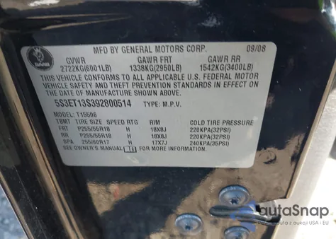 2009 Saab 9-7X 4.2I from USA, damaged, VIN 5S3ET13S392800514